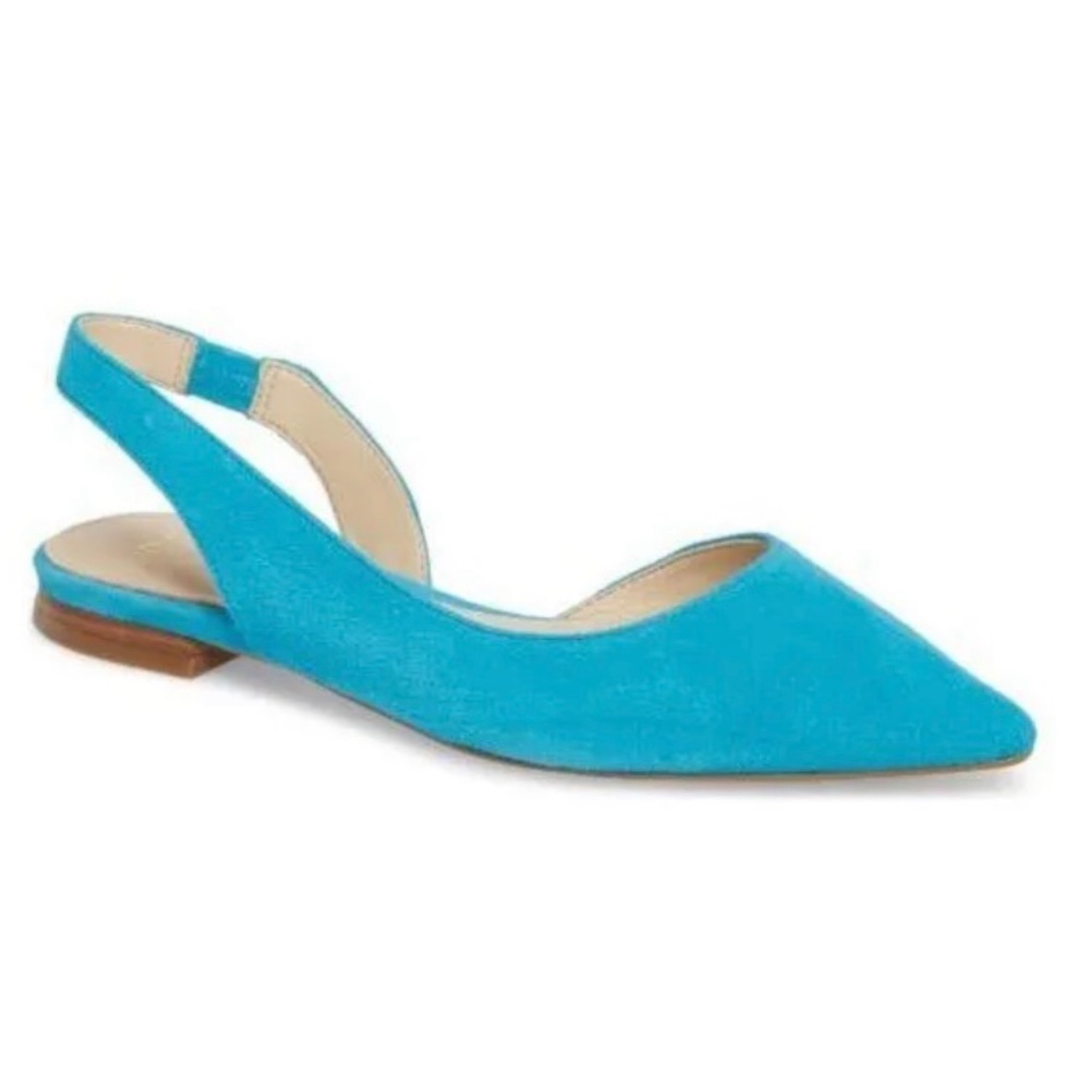 Marc Fisher Blue Suede Slingbacks